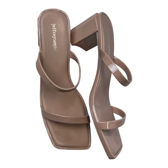 Jeffrey Campbell Women's Slip-On Jamm Jelly Heeled Slide Sandals Beige Size 10 - Picture 2 of 6